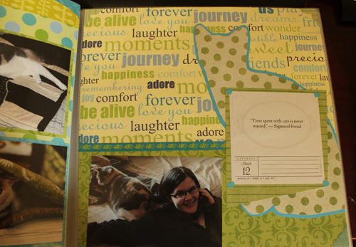 Scrapbook Page Featuring a Cat Silhouette