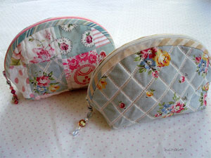 rounded quilted zipper pouch
