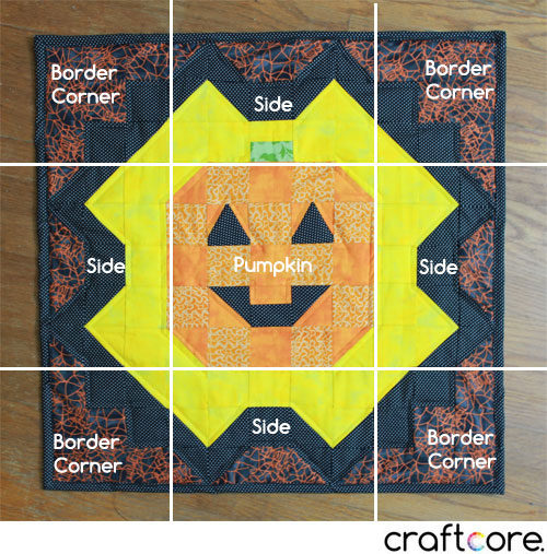 Layout for the Pumpkin Walllhanging Quilt