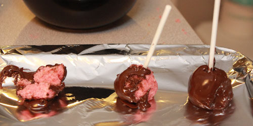 Cake Pop Progression. Third time's a charm, and from that point forward, everything turned out awesome.