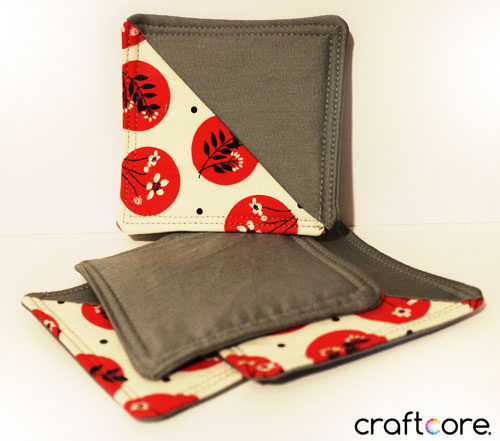  Red and Grey Coaster Set by Craftcore