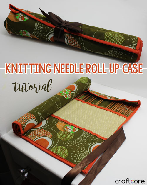 knitting needle roll up case tutorial by Craftcore