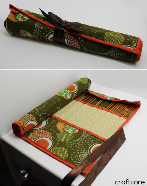 knitting needle roll up case by Craftcore - read on for the tutorial!