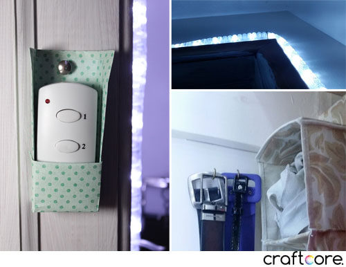 Craftcore Light and Bright Closet Makeover | rope lights & remote lighting 