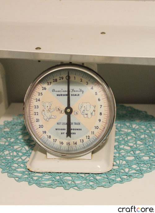 Mint and Grey Nursery Reveal - Vintage Baby Scale