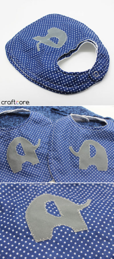 Homemade Baby Boy Gifts - Baby Bibs with Elephant Embroidery