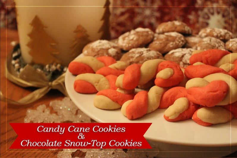 Christmas Cookie Exchange Recipes: Candy Cane Cookies and Chocolate Snow -Top Cookies