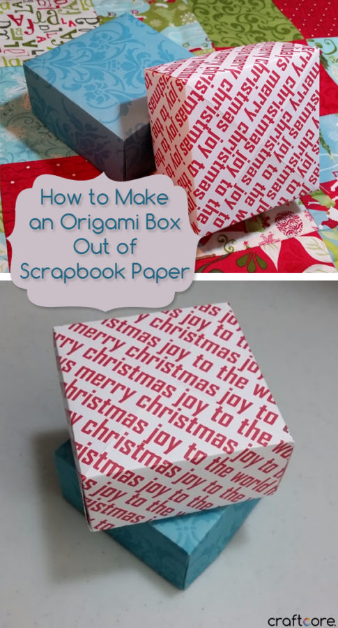 How to Make an Origami Box out of Scrapbook Paper - Craftcore Video Tutorial