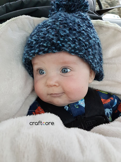 Baby Hat Knitted with Bulky Yarn