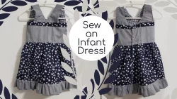 How I Sewed This Navy Star Infant Dress